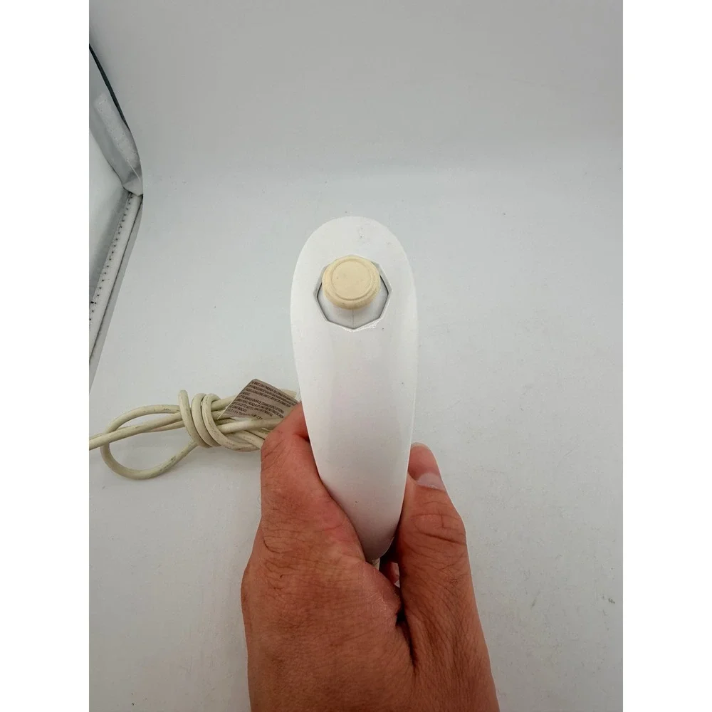 Nintendo Wii Remote RVL-003 White with Nunchuk and Black Silicone Sleeve Bundle